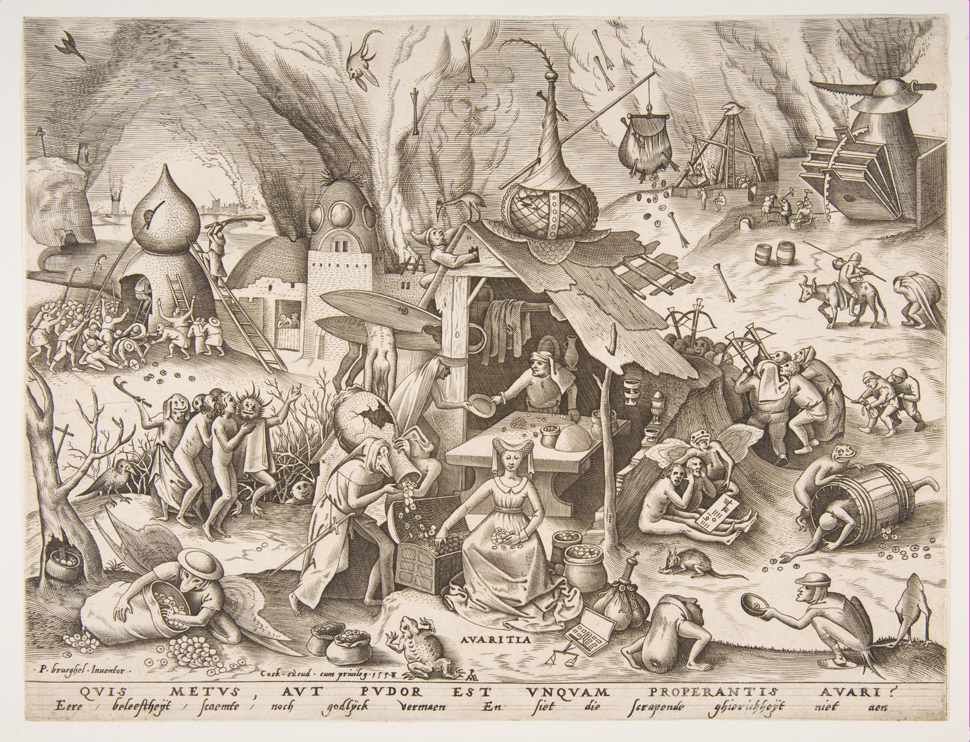 Avarice (Avaritia), from "The Seven Deadly Sins" by Pieter van der Heyden