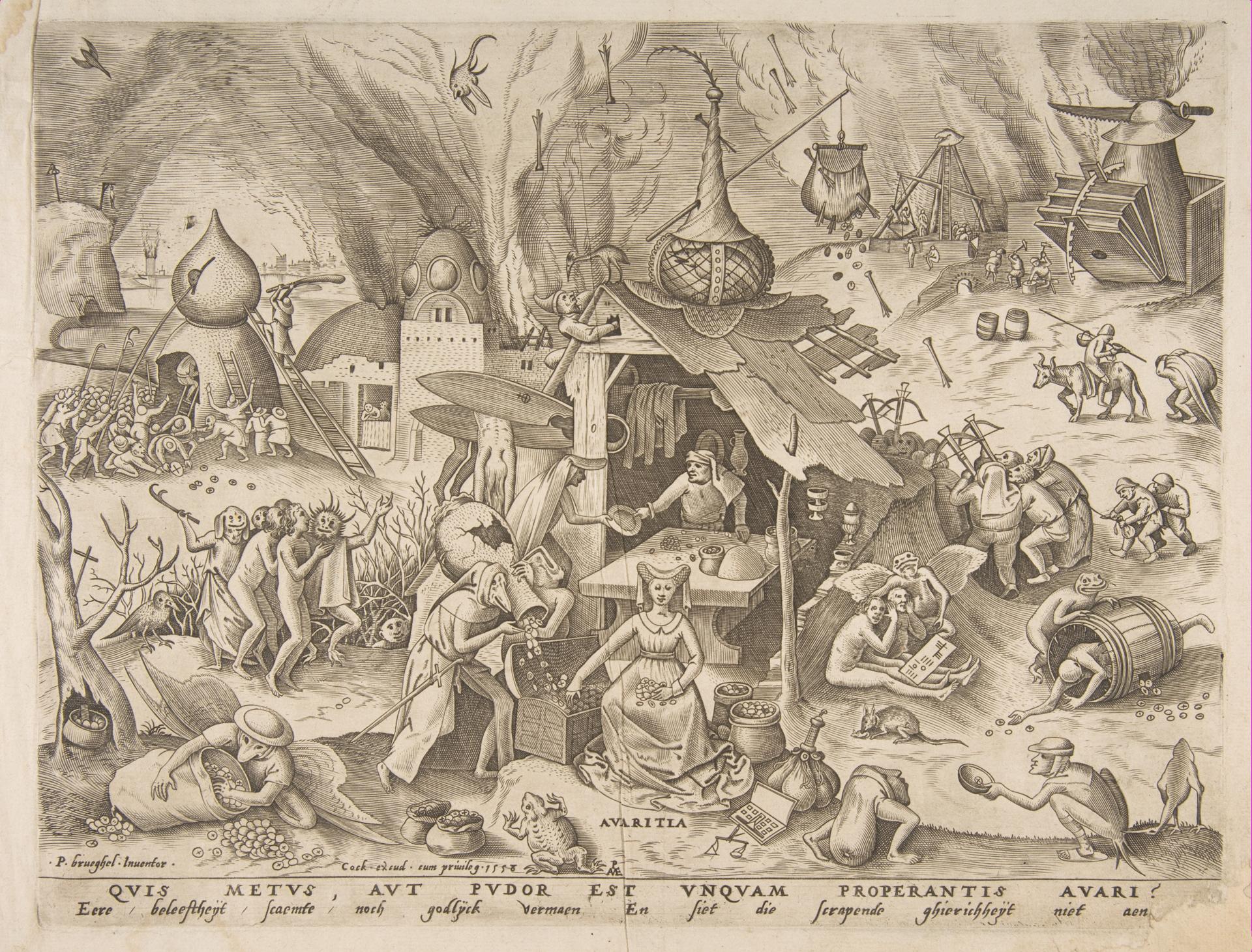 Avarice (Avaritia) from The Seven Deadly Sins by Pieter Bruegel the Elder