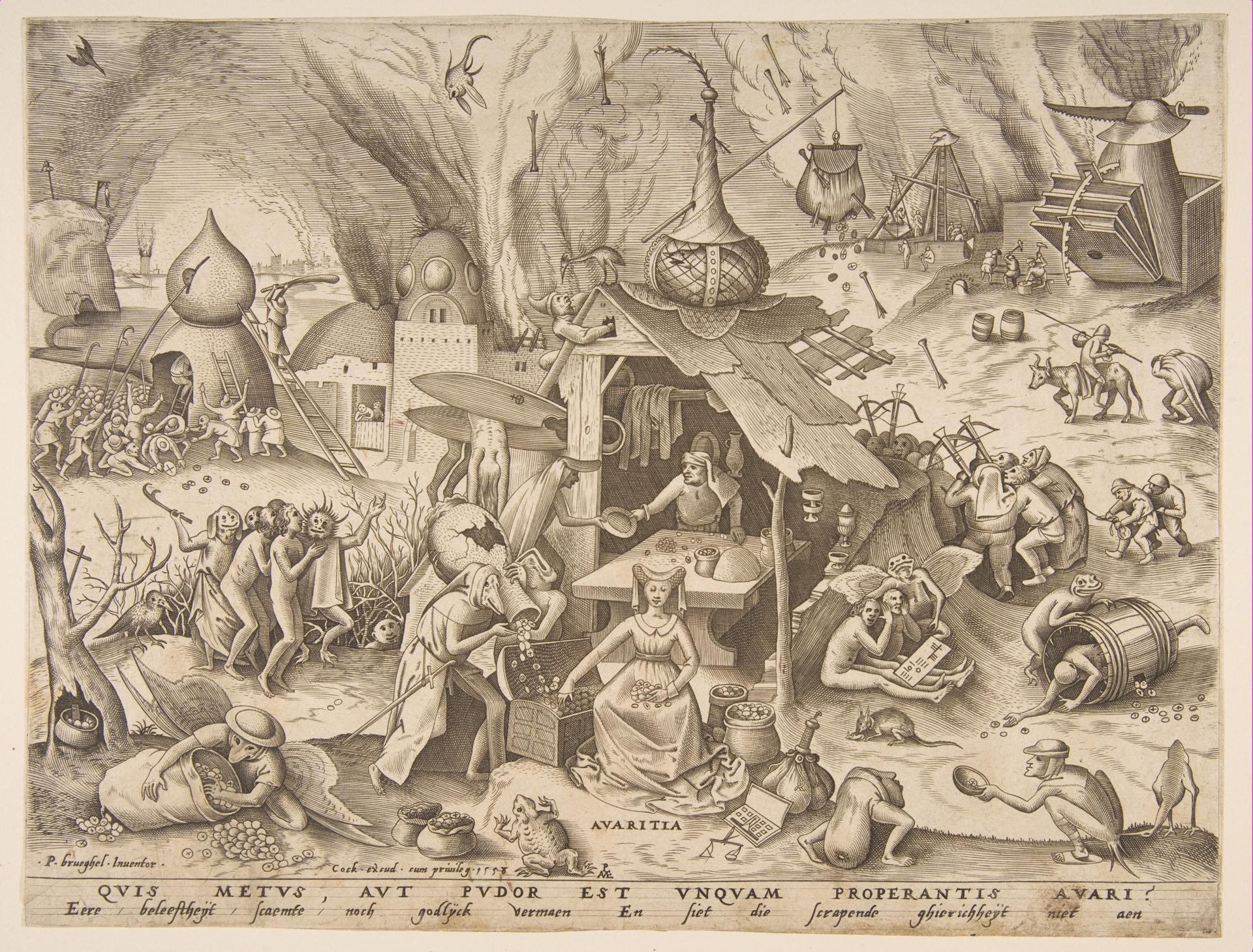 Avarice (Avaritia), from the series The Seven Deadly Sins by Pieter Bruegel the Elder