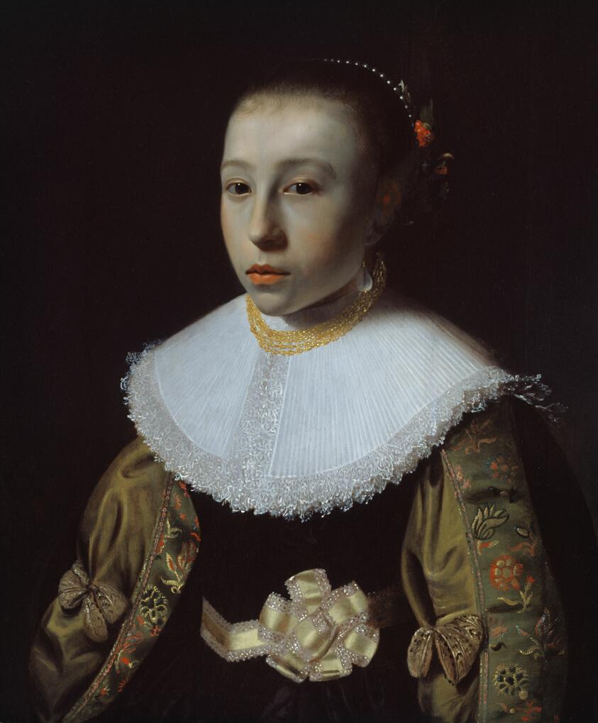 Portrait of a Young Girl by Attributed to Pieter Dubordieu