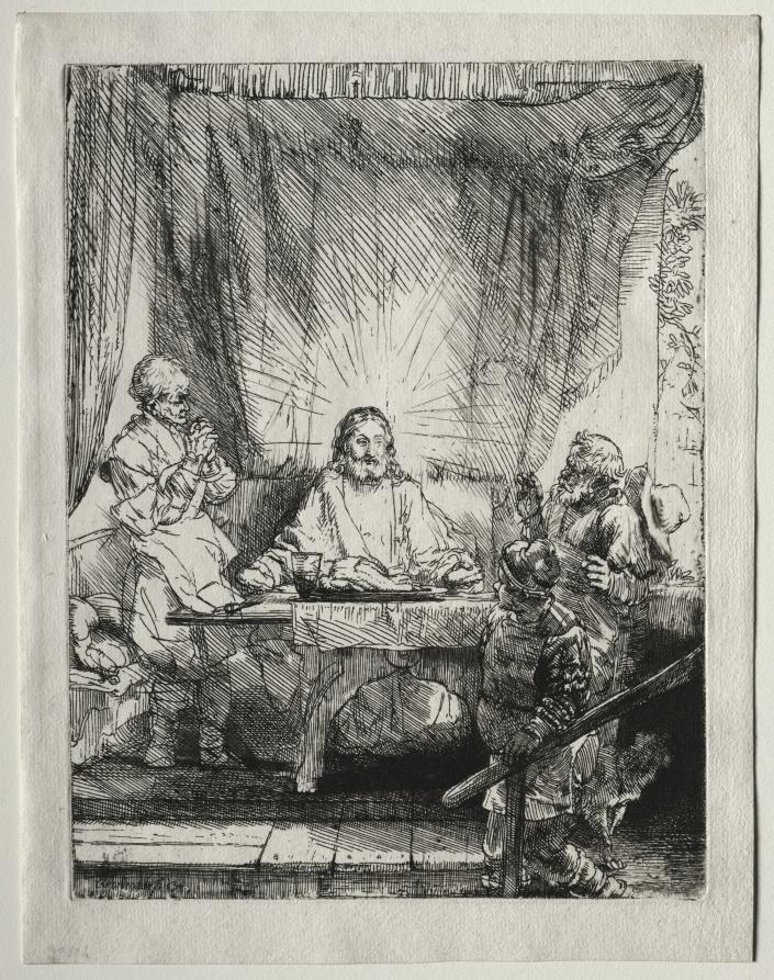 Christ at Emmaus: The Larger Plate by Rembrandt van Rijn