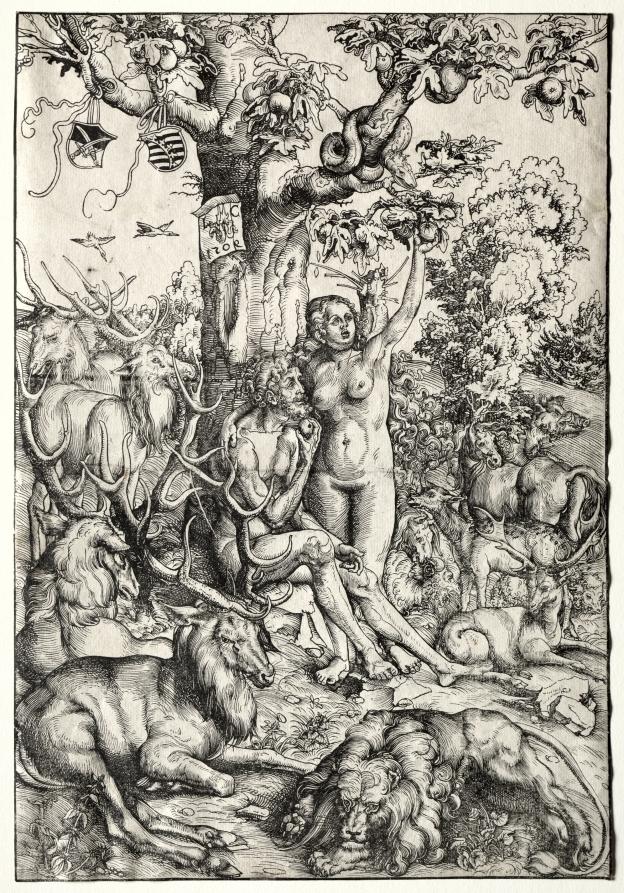 Adam and Eve in Paradise by Lucas Cranach