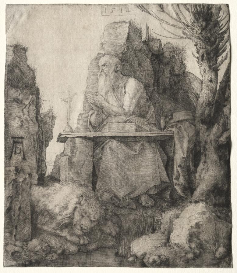 St. Jerome Seated near a Pollard Willow by Albrecht Dürer