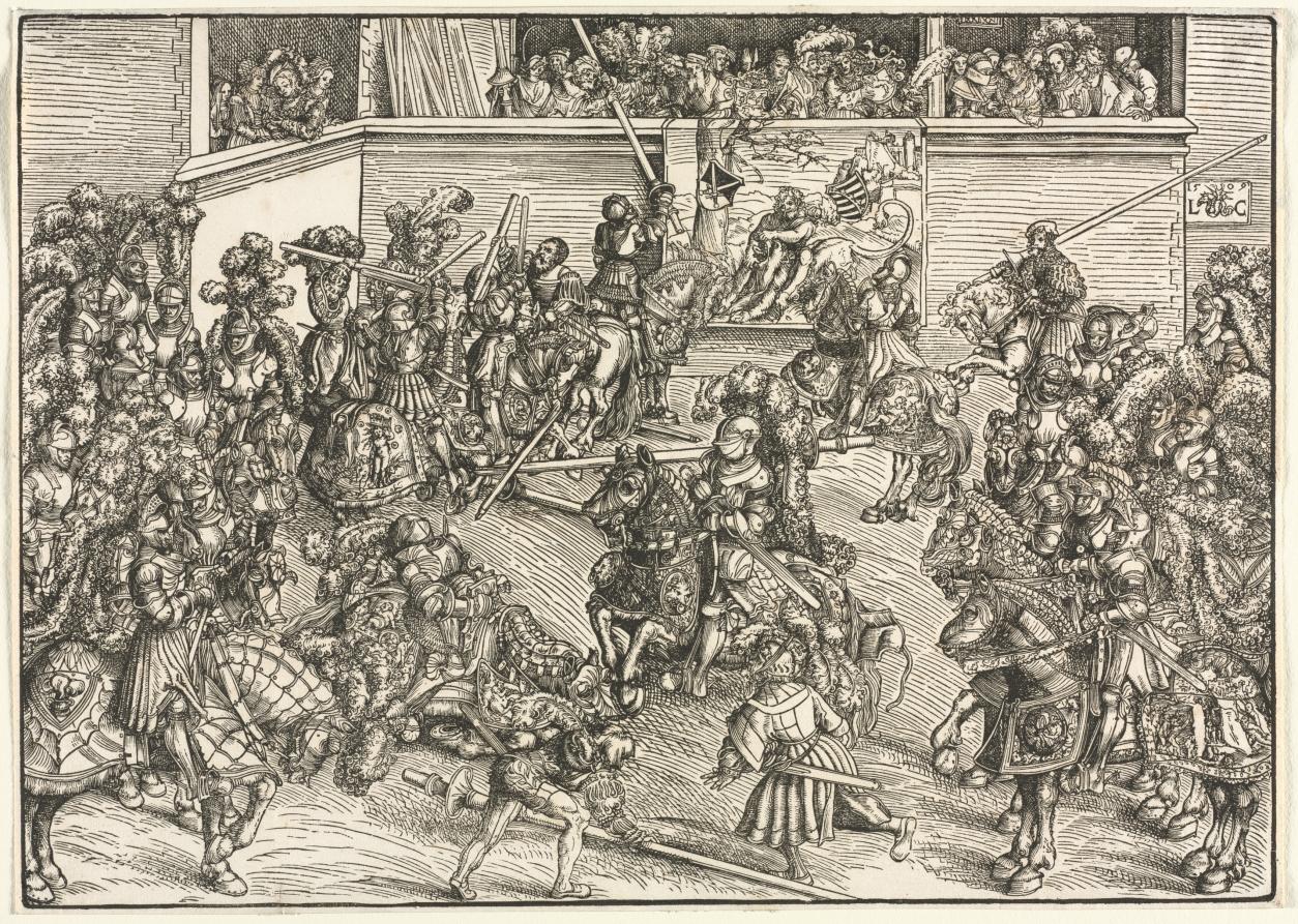 The Second Tournament with the Tapestry of Sampson and the Lion by Lucas Cranach