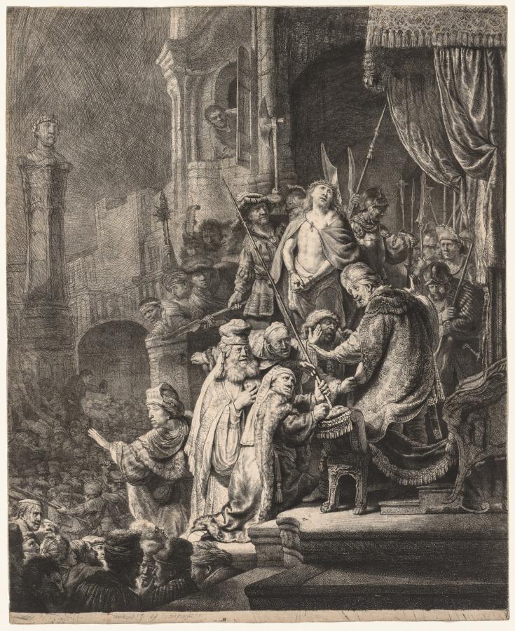 Christ Before Pilate: Large Plate by Rembrandt van Rijn
