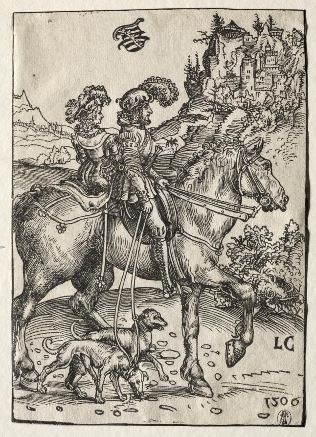 A Gentleman and a Lady Riding to the Chase by Lucas Cranach
