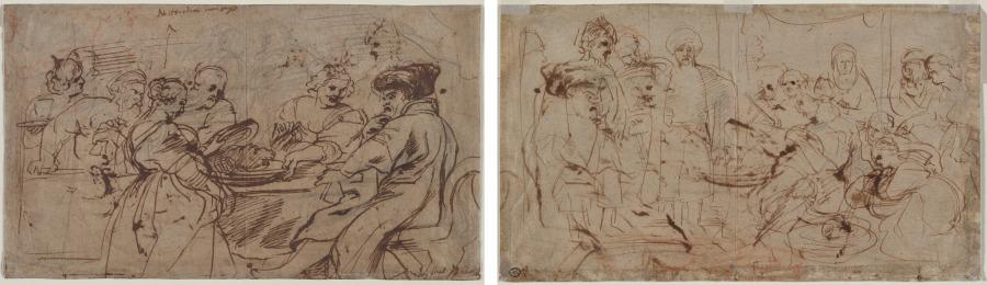 The Feast of Herod (recto) Tomyris with the Head of Cyrus (verso)