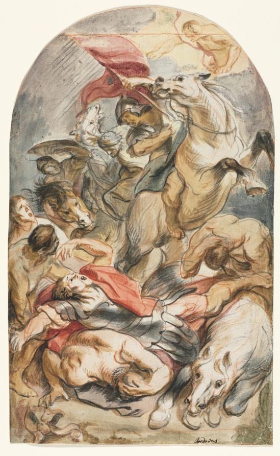 The Conversion of Saul with Horseman and Banner by Jacob Jordaens