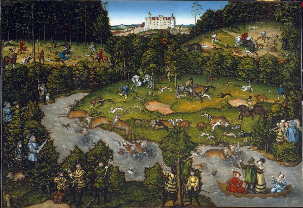 Hunting near Hartenfels Castle by Lucas Cranach