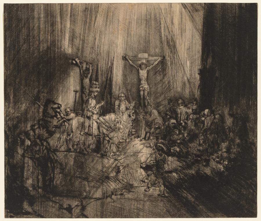 Christ Crucified Between the Two Thieves: 'The Three Crosses' by Rembrandt van Rijn