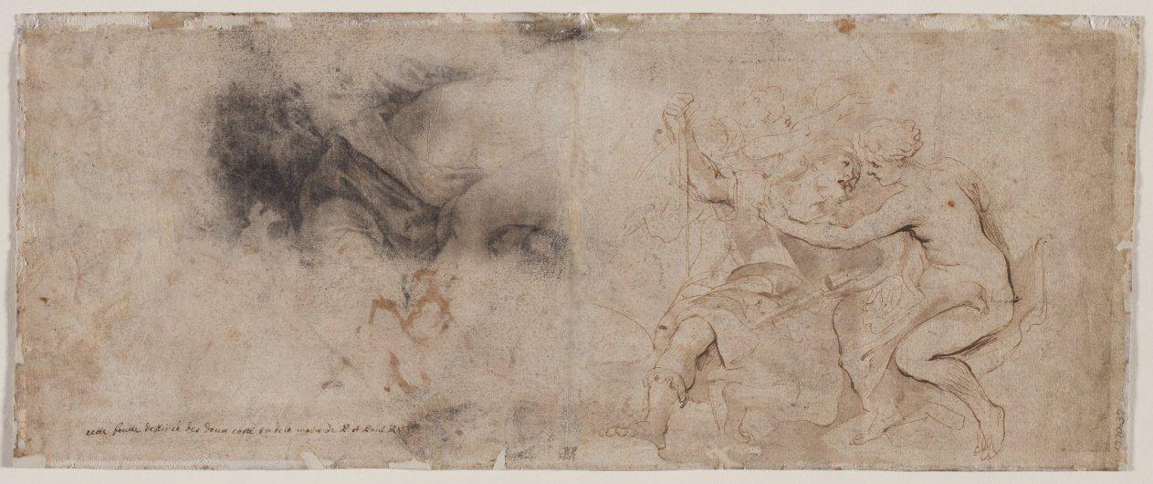 Venus Disarming Mars, Drapery Study (verso) by Peter Paul Rubens