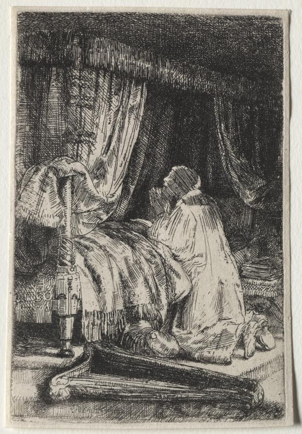 David in Prayer by Rembrandt van Rijn