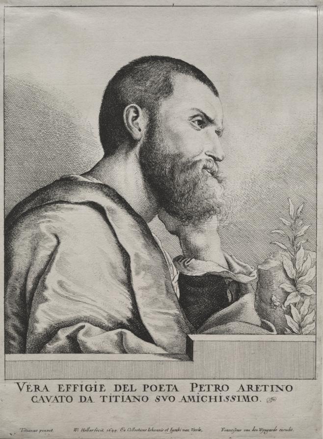 Portrait of Pietro Aretino by Wenceslaus Hollar
