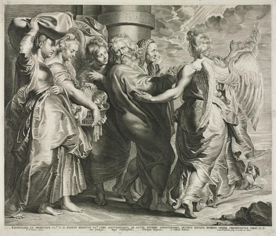 Lot and His Family Leaving Sodom by Lucas Emil Vorsterman